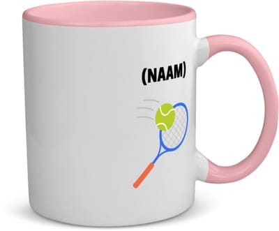 Akyol - tennis met eigen naam koffiemok - theemok - roze - Tennis - tennisser - sport - 350 ML inhoud