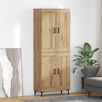 vidaXL - Highboard - 2 - st - Artisan - Eiken - 69,5 - x - 34 - x - 180 - cm - Bewerkt - hout