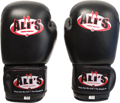 Ali's Fightgear - BG SP - Bokshandschoenen - Zwart - Maat S/M - 10 Oz - bokshandschoenen kinderen - bokshandschoenen heren - bokshandschoenen dames - kickboks handschoenen - bokshandschoenen 12 oz