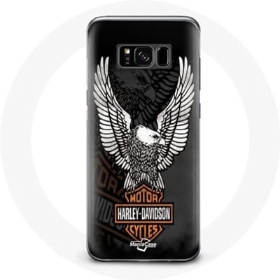 Hoesje - Harley Davidson - Samsung Galaxy S8 - Adelaarslogo - Hard - Zwart