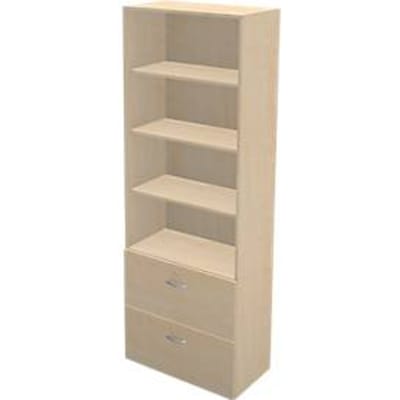 Schäfer Shop Genius Combi-hangmappenkast - open rek TETRIS WALL, B 800 x D 440 x H 2250 mm esdoornpatroon