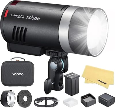 Professionele 300W Outdoor Flitser met 2.4G TTL, HSS, 2600mAh Accu en 16 Kleurgroepen voor Canon, Sony, Nikon en meer