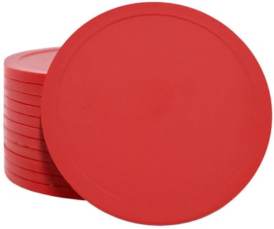 CombiCraft Blanco Plastic munten Ø70mm Rood - 100 stuks