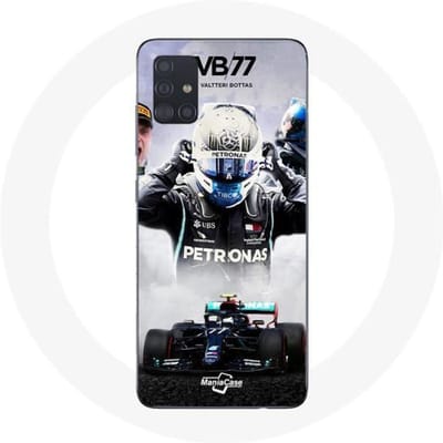 Samsung Galaxy A51 Hoesje Formule 1 Valtteri Bottas F1 Racing Driver Zwart zwart