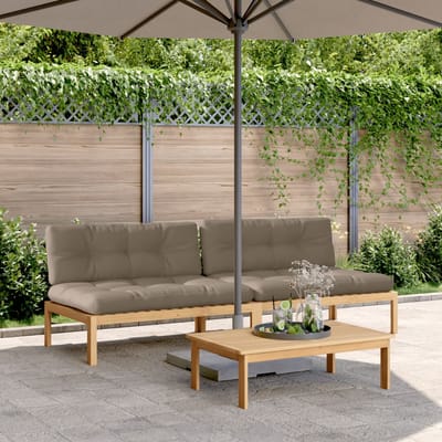 vidaXL - Tuinmiddenbanken - 2 - st - pallet - met - kussens - massief - acaciahout