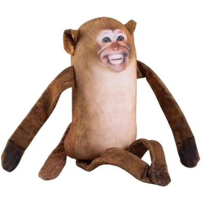 Rugzakkussen Knuffelende Aap Slapende Cartoon Anime Aap Kawaii Decoratie Aap Knuffelzak Accessoires beige