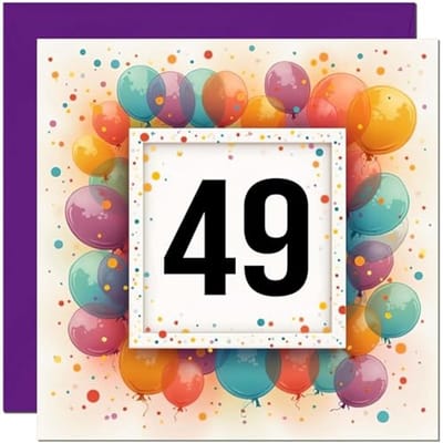 49e verjaardag kaart - Ballon kaart voor elke leeftijd