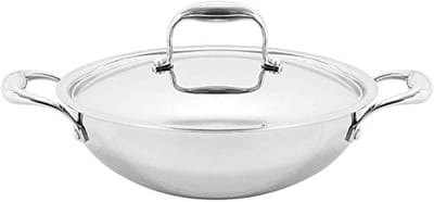 Roestvrijstalen Triply Kookpan met Deksel - Inductievriendelijk, 22 cm, 1,8 liter