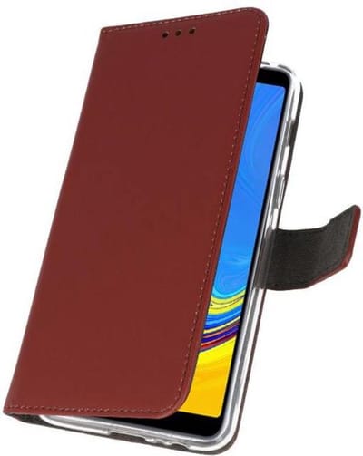 Booktype Telefoonhoesjes - Bookcase Hoesje - Wallet Case - Geschikt voor Galaxy A7 (2018) - Bruin