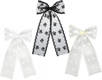 Elegante Tulle Strik Haarspelden - 3 Stuks - Kanten Haarclips voor Vrouwen en Meisjes, Perfect voor Feestjes en Bruiloften