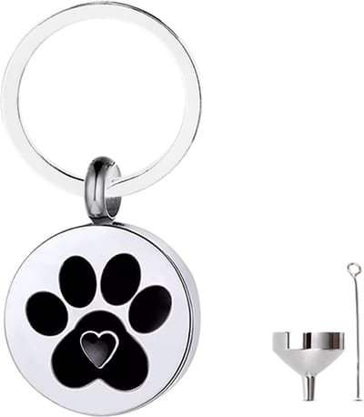 Luxe Sleutelhanger voor As - Urn Sleutelhanger - Voor Honden - Assieraad - As Ketting - Gedenksieraad - Urn - As hanger - Incl. As vuller en Opbergzakje - Dog Paw