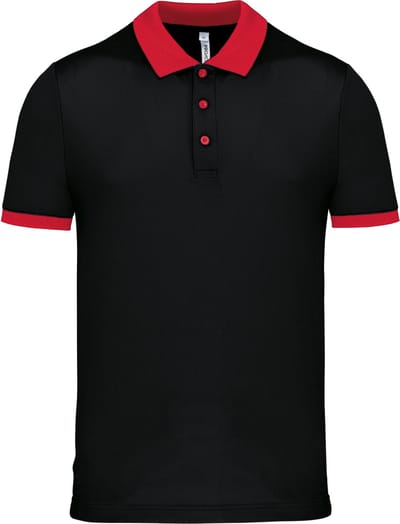 Herensportpolo 'Proact' met korte mouwen Black/Red - XS
