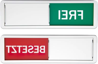 Toiletbezetbord met schuif, 17.8 x 5 cm, ideaal voor wachtruimtes en vergaderzalen, ruimtebezetting aanduiden, duidelijke statusindicator