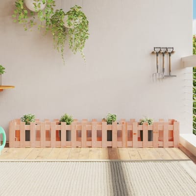 vidaXL - Plantenbak - verhoogd - hekontwerp - 200x30x30 - cm - massief - douglashout