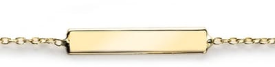 ZINZI Gold 14 karaat gouden armband plaatje glad ZGA176