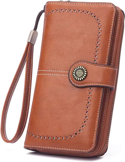 Portemonnee Dames, Portemonnee, Portemonnees, Portefeuille Dames, Dames Pasjes Houder, Card Holder Wallet, Portefeuille, Portefeuille Dames Met Kaarthouders, Creditcardhouder, Pasjeshouder Vrouwen, Moederdag, Valentijnsdag, Verjaardag, BRUIN