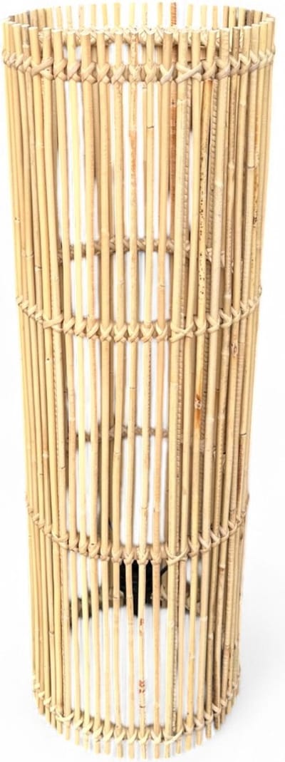 Rotan Lamp Cilinder - 25xH80 cm - tafellamp - vloerlamp