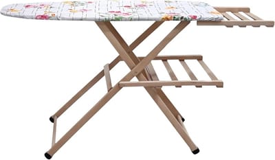 Strijkplank van hout - Strijktafel - Strijkgoed verzorgen - In 3 hoogtes verstelbaar - 115 x 40 cm - Natuurlijk