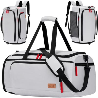 Dailygoods - Dailygoody - Sporttas - Reistas met schoenenvak - Zilvergrijs - Weekendtas voor sport en reizen - Handig en stijlvol - 55,9 x 35,5 x 20,3 cm