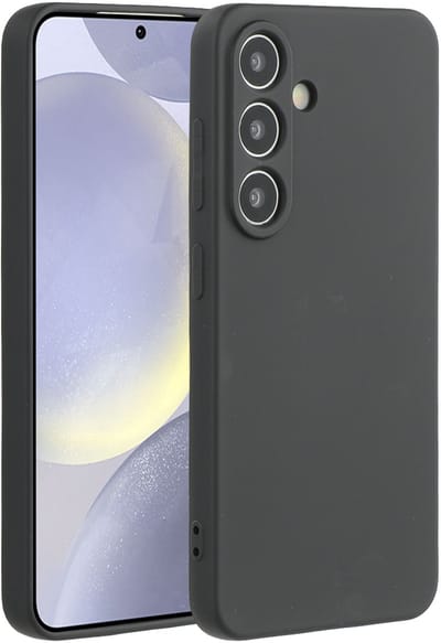Lunso Geschikt voor Samsung Galaxy S25 Plus hoesje - Flexibel siliconen Backcover - Zwart