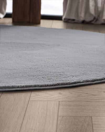 Carpetique Rond Vloerkleed - Ø200 cm – Grijs - Antislip – Japandi & Scandinavisch Woonkamer Tapijt