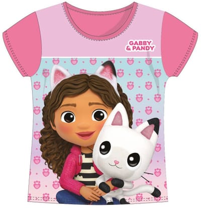 Gabby's Dollhouse Pandy Pink kort kinder-t-shirt, top 2 jaar