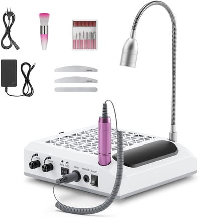 NordHaus Nagelfrees Machine - Nagelstofafzuiger - Nail Art Set - Krachtige 30000RPM Motor - Wit 24,5 cm