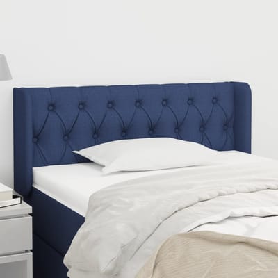 vidaXL - Hoofdbord - met - randen - 93x16x78/88 - cm - stof - blauw