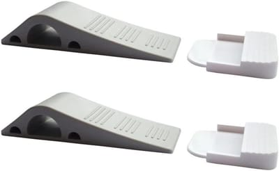 Deurwig Stopper Wandmontage Deurstop Deurstopper Wig met haak Rubber Boogbrug Type Beweegbare deurstopper, Kinderveiligheid Deurstopper -2 Stuks-Grijs (Color : gray)