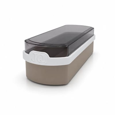 JQ Liv Ontbijtkoek bewaardoos beige/wit met donkere transparante deksel! - 100% Luchtdicht - Altijd verse ontbijtkoek of peperkoek!