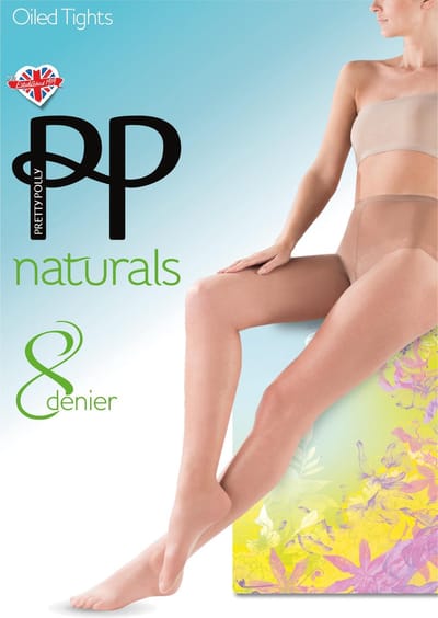 Pretty Polly Panty - Zomer Panty - Katoen Kruisje - Slip Model Broekje - Onzichtbaar Teenstuk - Glans - Naturals - 8 Den. - M/L - Zwart