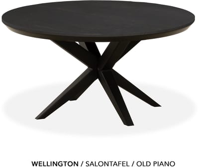 Maxfurn - Ronde salontafel met verjongde rand | Zeer krasvast | Kleur: Old piano | diameter 80cm