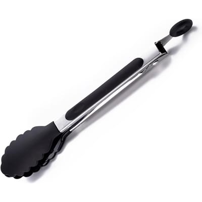 Voedseltang RVS Keukentang Silicone Nylon Antislip Kookclip Klem BBQ Salade Gereedschap Grill Keukenaccessoires zwart
