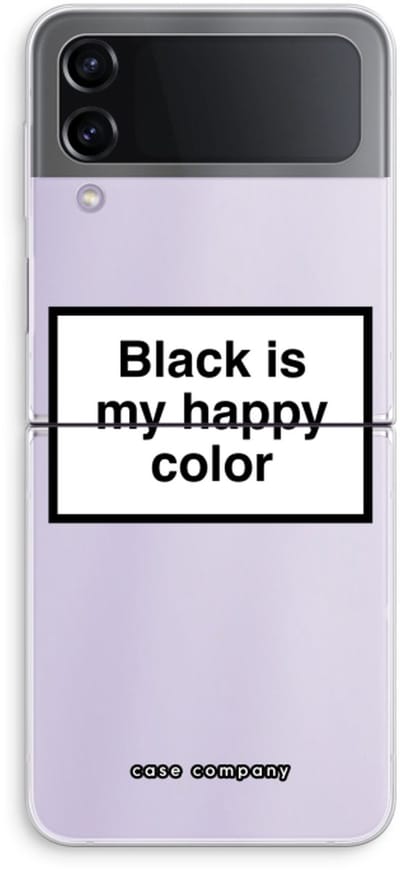 Case Company® - Hoesje geschikt voor Samsung Galaxy Z Flip4 hoesje - Black is my happy color - Soft Cover Telefoonhoesje - Bescherming aan alle Kanten en Schermrand