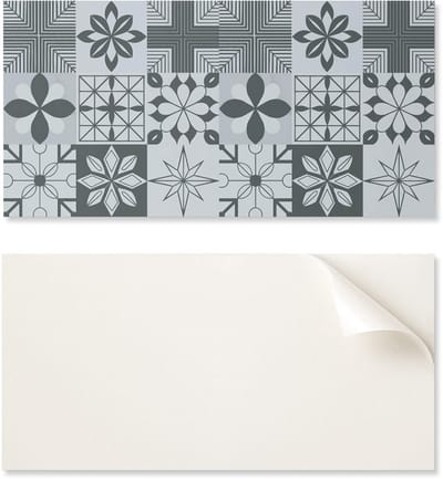 Verlijmd PVC-paneel met een motief, perfect voor de hal, 100x50 cm, geometrische patronen in mozaïek.