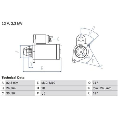 Starter BOSCH 0 986 018 270