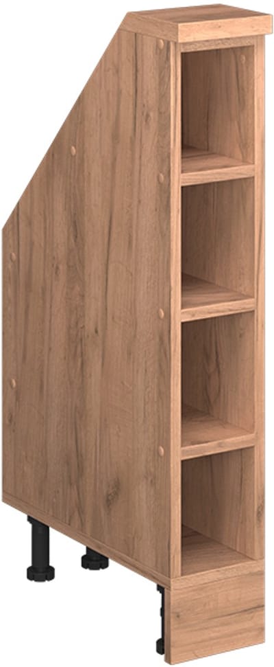 Vicco Rion Kast voor schuine wand – 15 x 81.6 cm met 4 compartimenten Krachtige eik goud