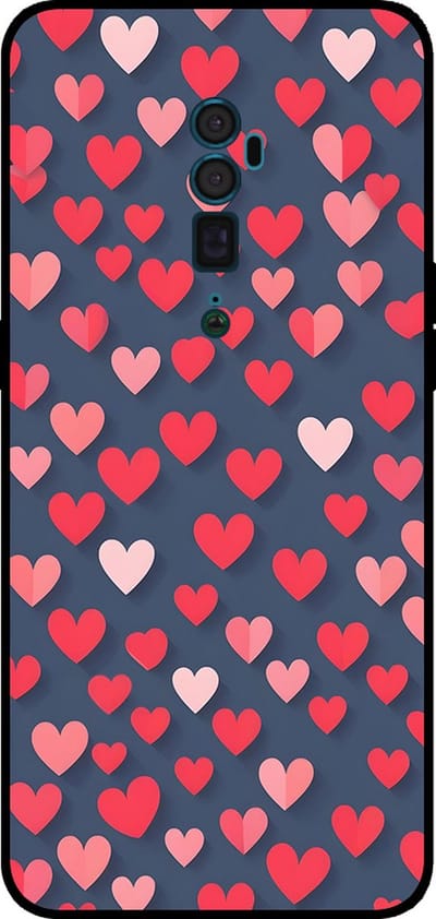 Smartphonica Telefoonhoesje Geschikt voor Oppo Reno 10X Zoom met Roze en Rode Hartjes Opdruk - TPU Backcover Case With Rosé and Red Heart Design geschikt voor Oppo Reno 10x Zoom