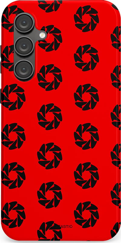 Casetastic hoesje geschikt voor Samsung Galaxy S23 FE - Dubbellaagse bescherming - Zwarte Sterren op Rood - Fashion Case - Rood Zwart
