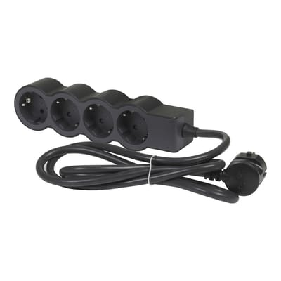Legrand Standaard Stopcontact 4x2P+A 5M Snoer Zwart (Europese Stekkerdoos) - 694570 [10 stuks]