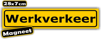 JERMA - Werkverkeer - magneetbord - embleem - 28 x 6 cm - weerbestendig - Krasbestendig