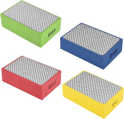 Set van 4 Diamant Polijstpads, 60/100/200/400 Korrel, Professionele Schuur- en Polijstset voor Tegels, Glas, Steen, Keramiek, Hout en Metaaloppervlakken