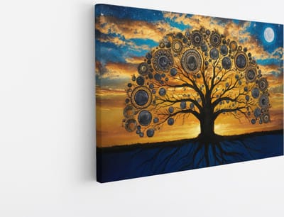 Saammp Canvas Schilderij - Spirutuele boom - Landschap - Natuur - 30x20 - Foto op canvas - Wanddecoratie - Muurdecoratie Woonkamer - Slaapkamer decoratie - Canvas Print