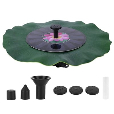 Dailygoods - Fontein op zonne-energie - Vijverpomp voor tuin - Drijvende decoratie - Groen - Ideaal voor vijver en vogelbad - Eco-vriendelijk