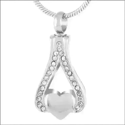 Aramat Jewels | Gedenkhangers | Stalen Ashanger Hartje – 316L Edelstaal Zilverkleurig Gedenksieraad | | | |20mm | Staal | Volwassenen | Verkleurd niet