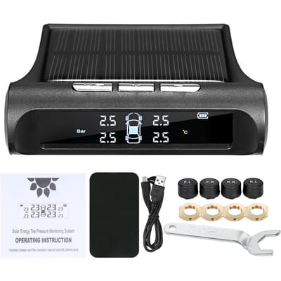 Système de surveillance de la pression des pneus TPMS universel sans fil avec 4 ports externes noir