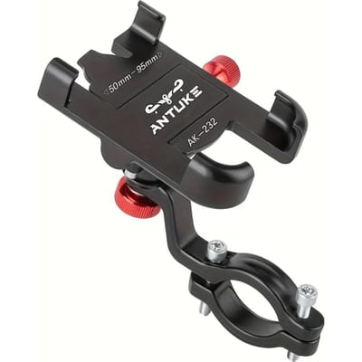 1 pièce Antuke Support de téléphone de vélo en alliage d'aluminium rotatif à 360°, support de cyclisme réglable antidérapant, non chargé, noir, support de téléphone pour vélo 1pc noir