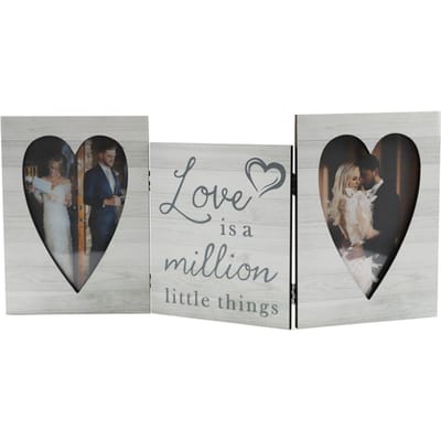 Drievoudig Scharnierend Fotolijst Houten Fotolijst met Plexiglas Plaat Scharnier voor Bruiloft Tafelblad beige