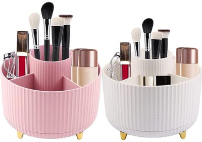 Unyqoos ® Draaibare Make-up en Accessoire Organizer Set voor Elke Ruimte - Roze en Wit