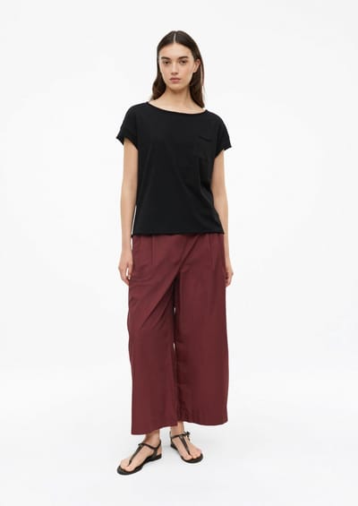 Hoge taille lichte popeline culotte broek voor vrouwen s.Oliver